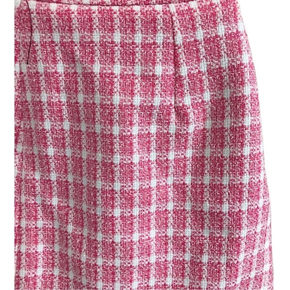 Nine West pink berry crush boucle look gold button jacket skirt suit set size M - Picture 14 of 17